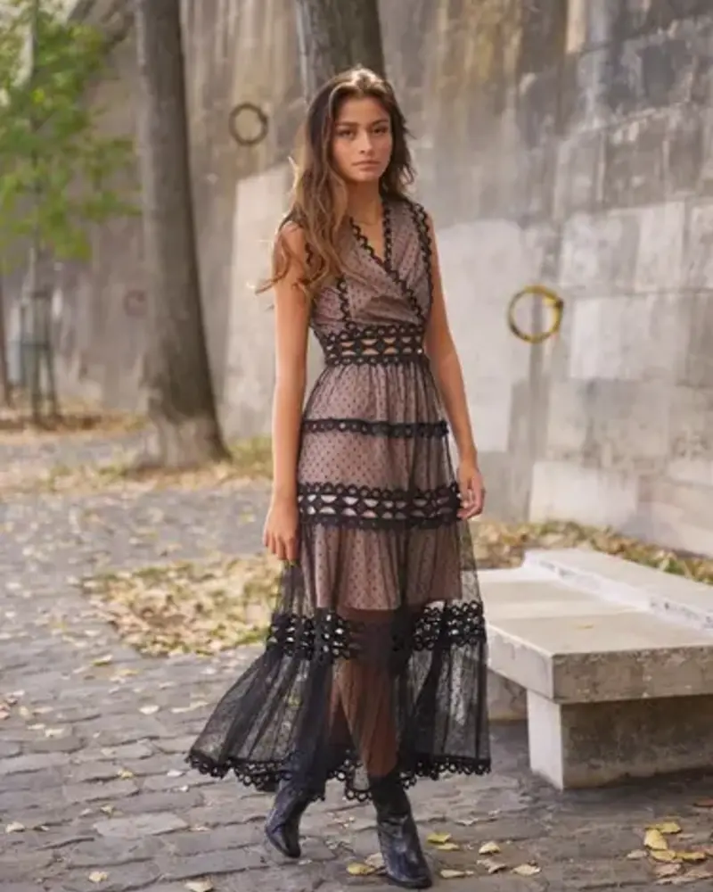 Ellie Long Lace Dress