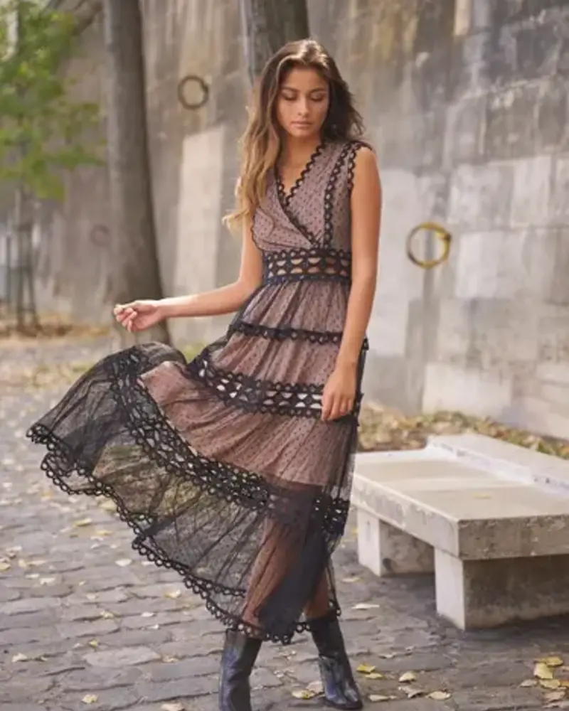 Ellie Long Lace Dress