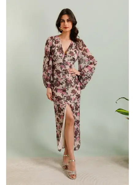 Fiona Floral Print Long Dress