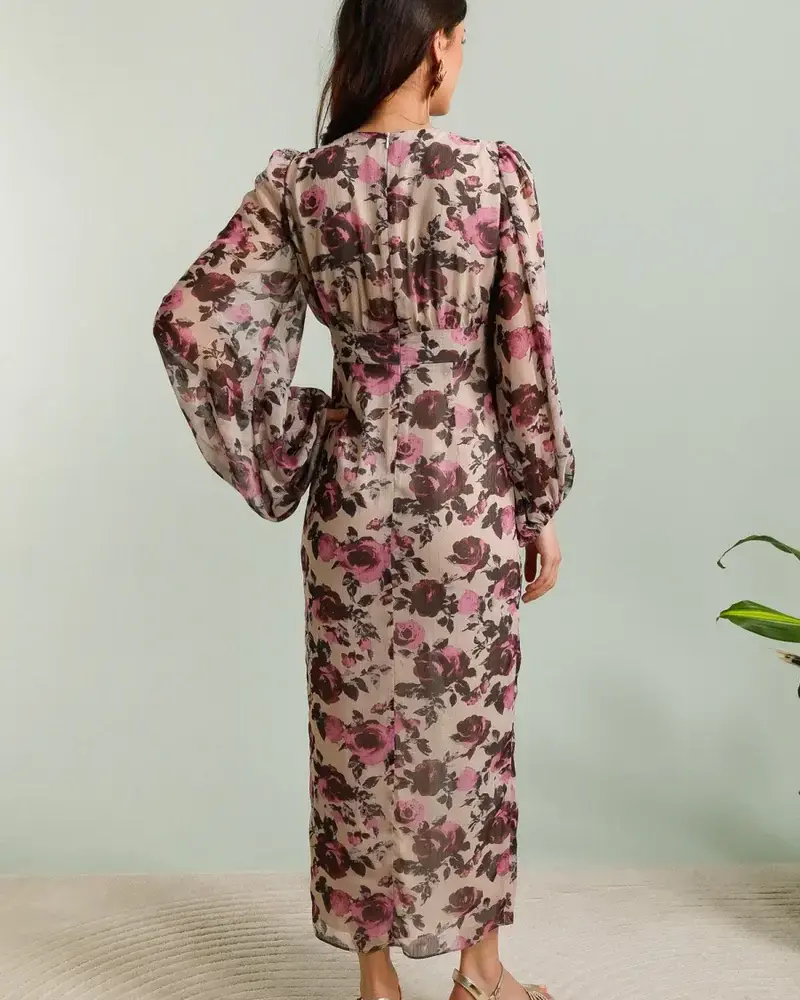 Fiona Floral Print Long Dress