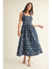 Vashti Floral Embroidered Midi Dress