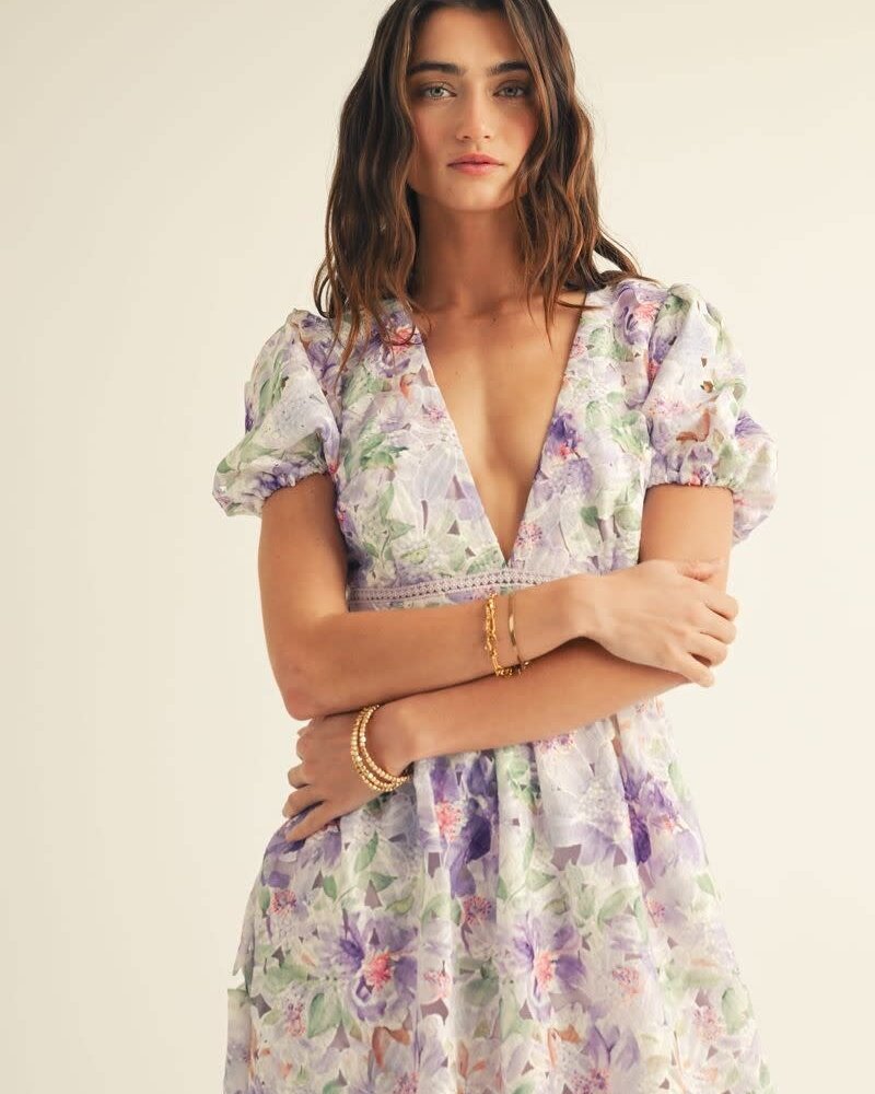Calantha Floral Lace Flare Midi Dress