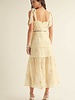 Lyra Floral Embroiderd Midi Dress | Yellow