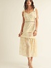 Lyra Floral Embroiderd Midi Dress | Yellow