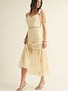 Lyra Floral Embroiderd Midi Dress | Yellow
