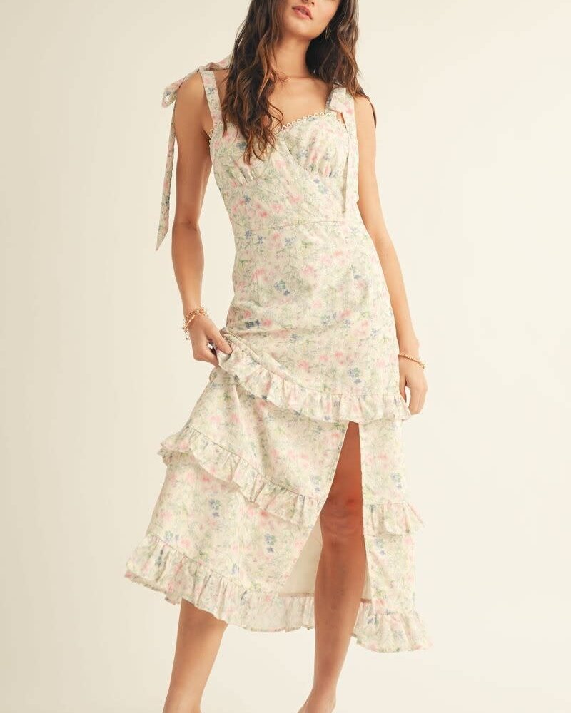 Jezebel Lace Ruffle Detail Maxi Dress