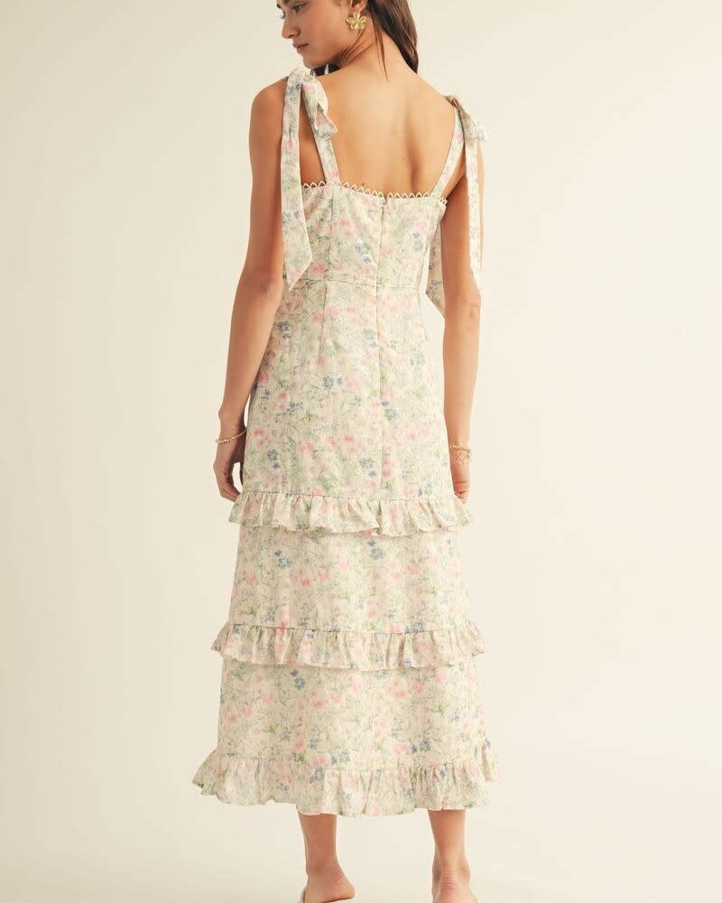 Jezebel Lace Ruffle Detail Maxi Dress