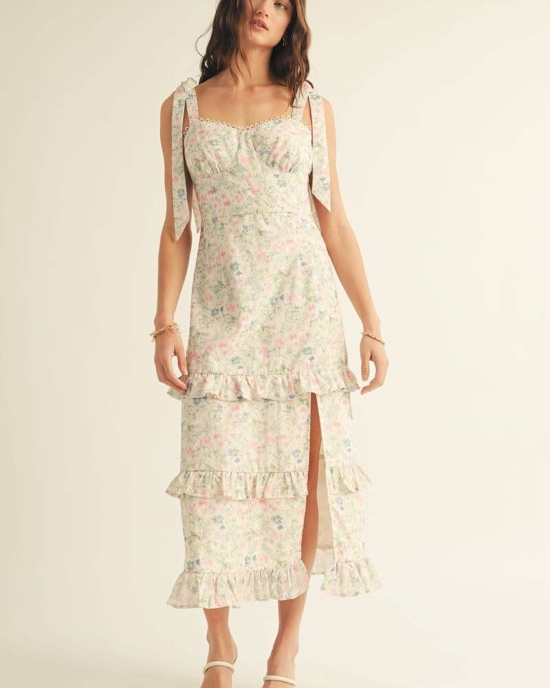 Jezebel Lace Ruffle Detail Maxi Dress