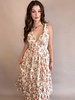 Blossom Corseted Coral Midi Dress