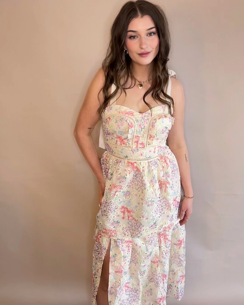 Salome Eyelet Midi Dress