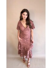 Rosette Lace Maxi Dress