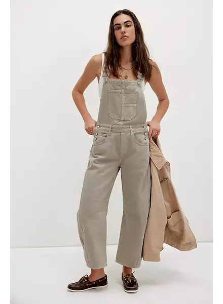 Free People Good Luck Barrel Overalls | Cobblestone