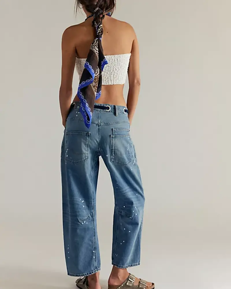 Free People Moxie Low-Slung Jeans | Endless Blue