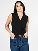 Connie Open Back Tie Vest | Black
