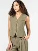 Connie Open Back Tie Vest | Olive