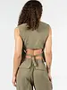 Connie Open Back Tie Vest | Olive