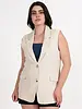 Linen Blend One Button Vest
