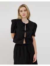 Poplin Tie Up Top | Black