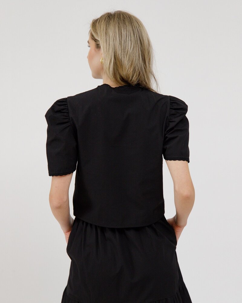 Poplin Tie Up Top | Black