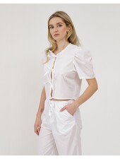 Poplin Tie Up Top | White