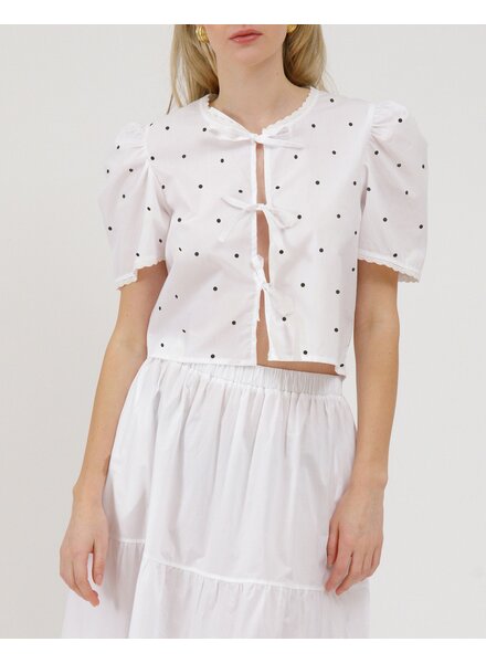Poplin Tie Up Top | Polka Dot