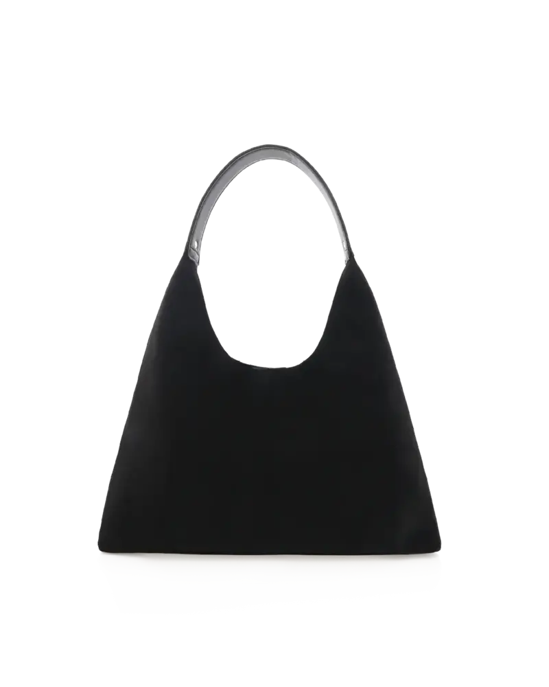 Tammy Shoulder Bag | Black Suede