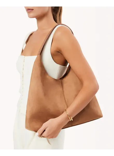 Tammy Shoulder Bag | Tan Suede
