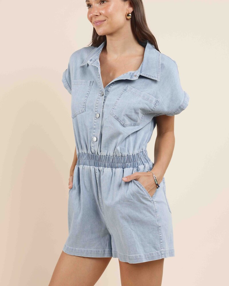 Good Luck Denim Romper