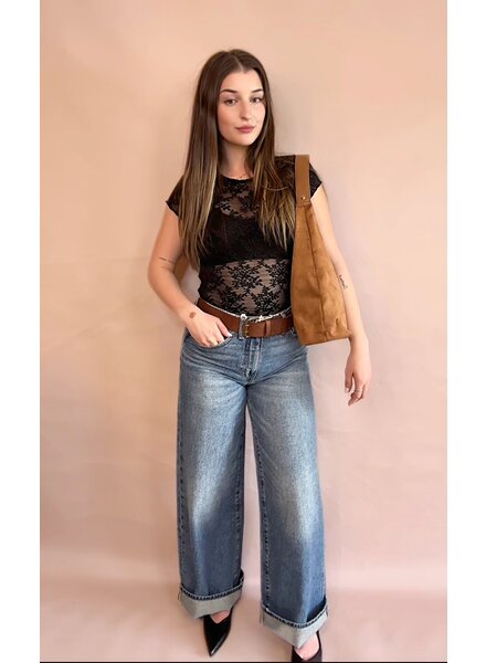Free People Ready To Go Lace Tee | Black