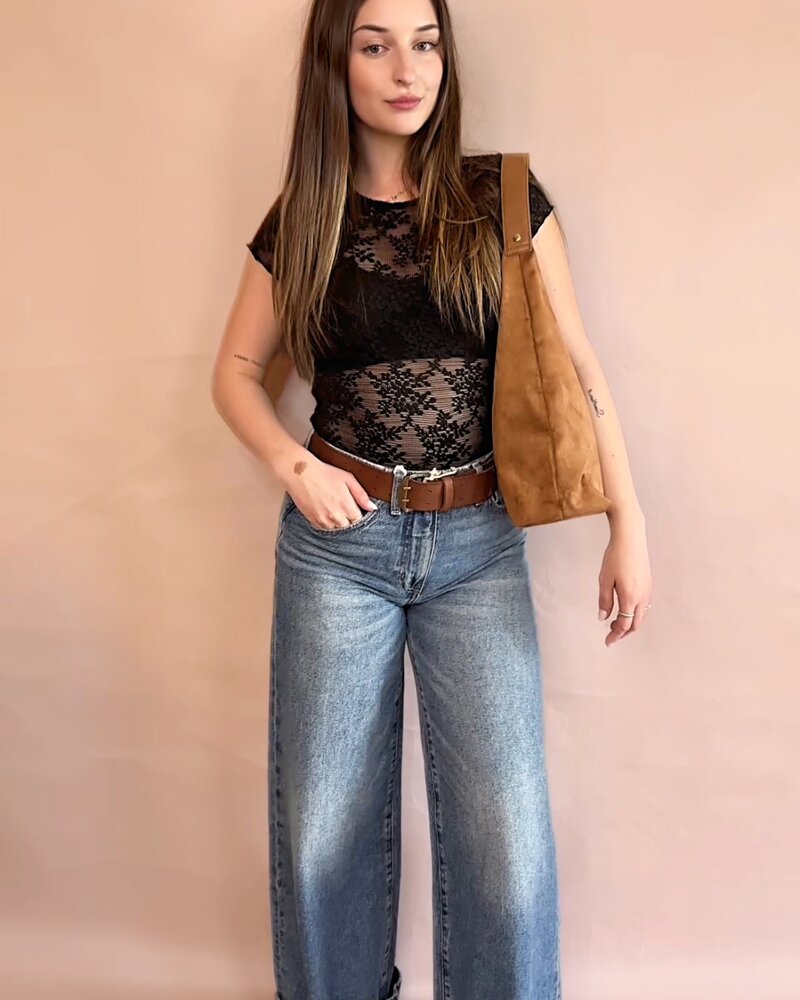 Free People Ready To Go Lace Tee | Black
