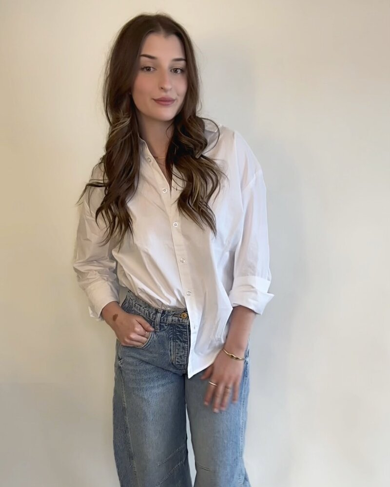 Free People Poplin Button Up | White