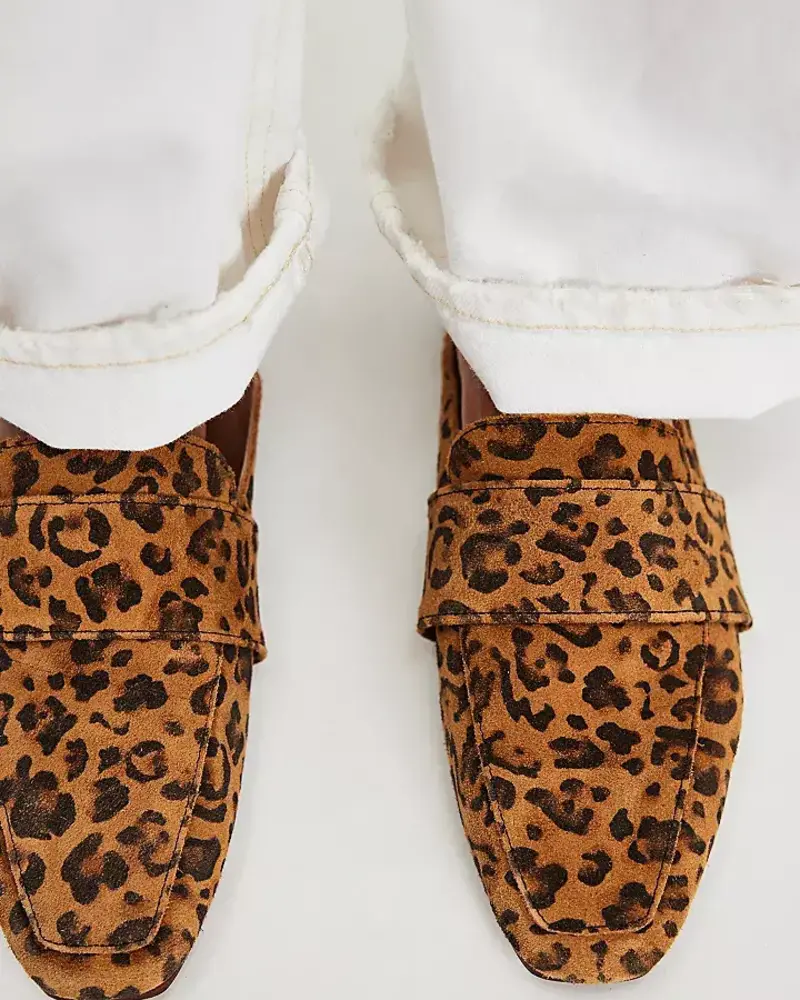Free People At Ease Embossed Loafers | Leopard Suede