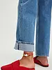 Free People At Ease Embossed Loafers | Red Suede