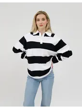 Stripe Rugby Polo | White/Black