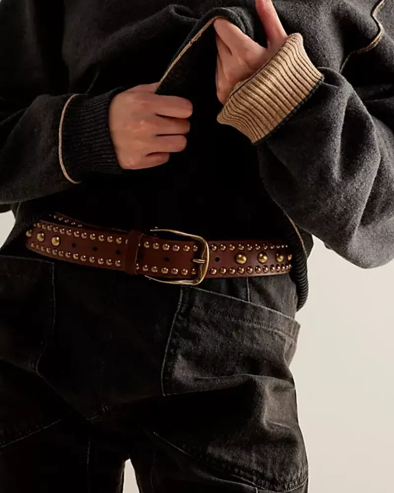 Free People Sola Stud Belt | Cognac
