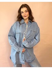 'Shania' Denim Jacket | Blue Studded