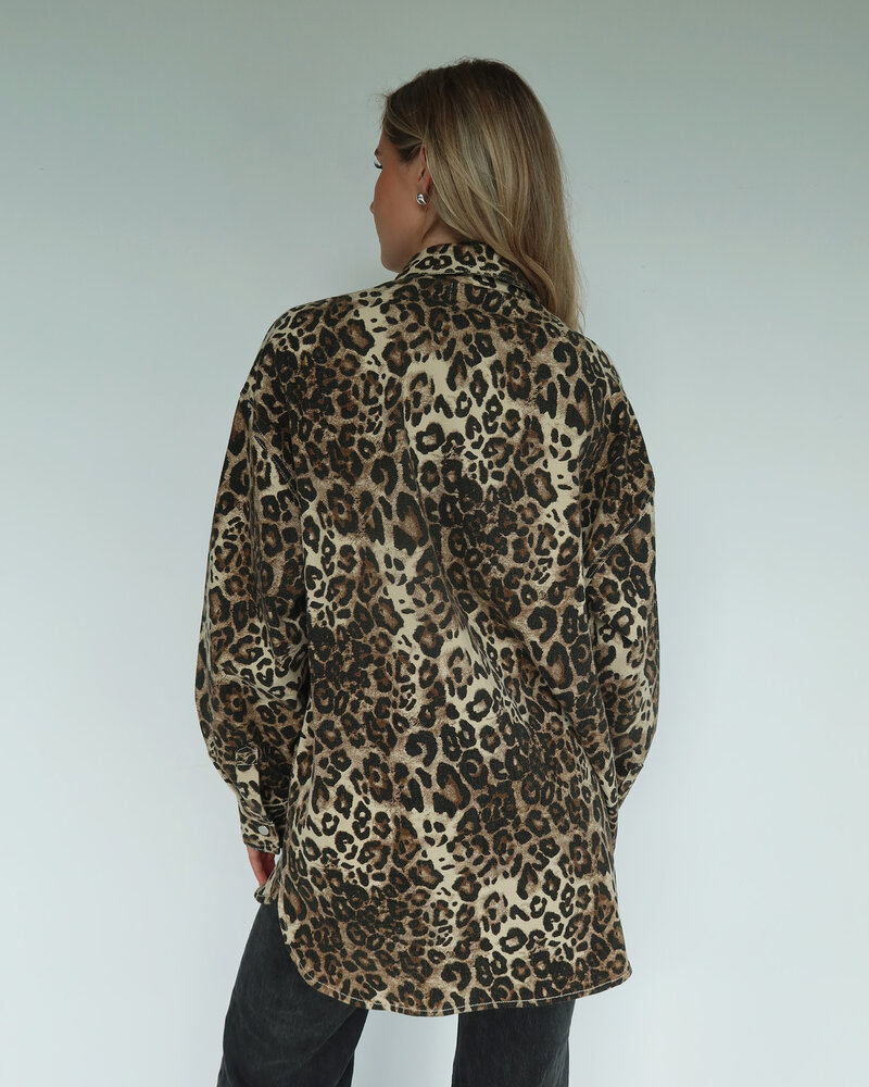 'Shania' Denim Jacket | Leopard