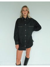 'Shania' Denim Jacket | Black Studded
