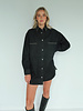 'Shania' Denim Jacket | Black Studded