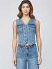 Zelda Fitted Denim Vest | Mid Wash