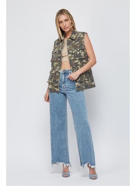 Keri Camo Oversized Cargo Vest