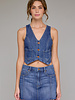 Arya Soft Cropped Fitted Vest | Dark Wash