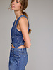 Arya Soft Cropped Fitted Vest | Dark Wash