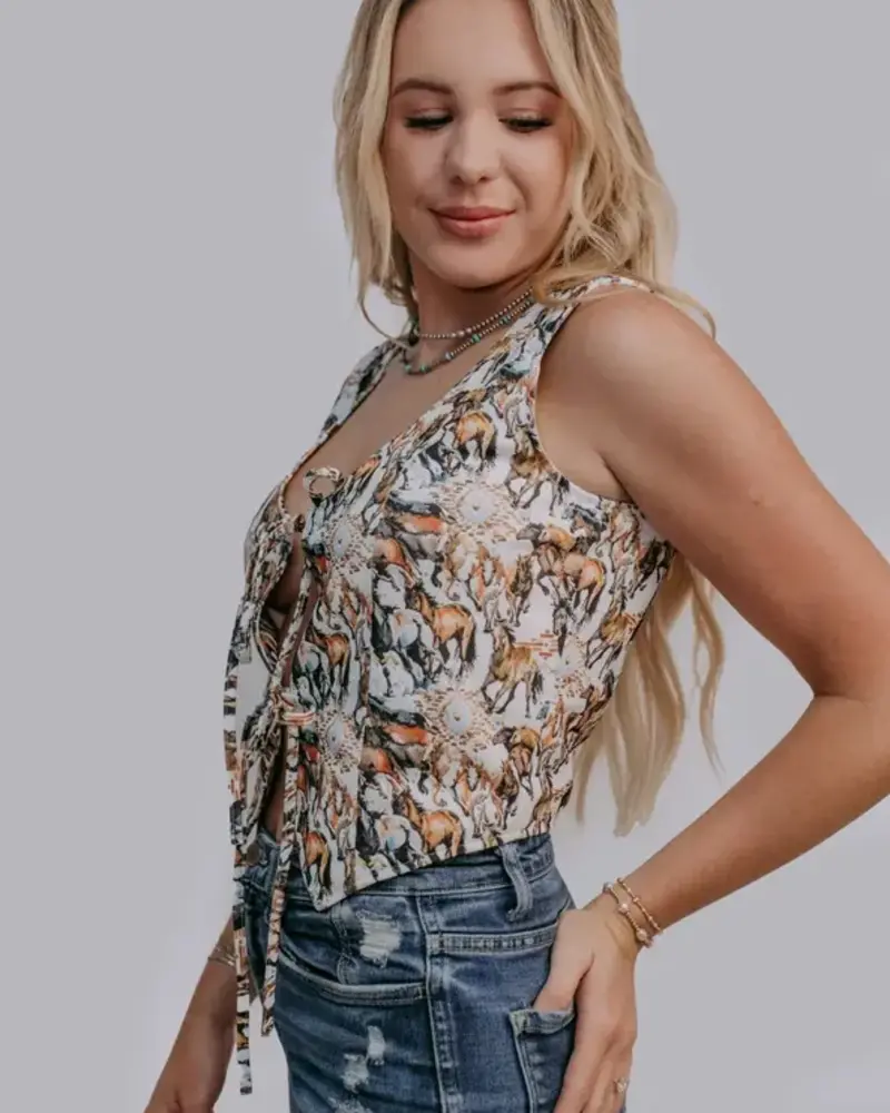 Buckaroo Front Tie Vest