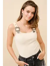 Western Buckle Bodysuit | Cream