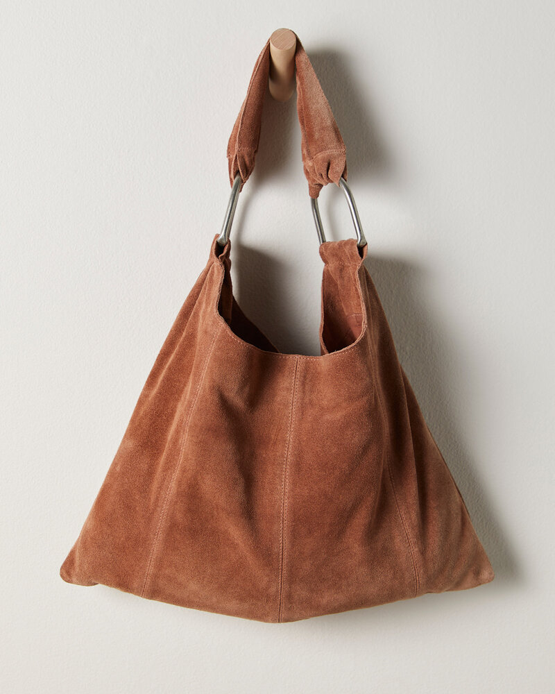 Free People Bobbi Slouch Suede Tote | Saddle