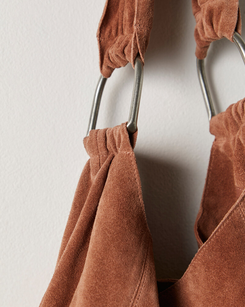 Free People Bobbi Slouch Suede Tote | Saddle