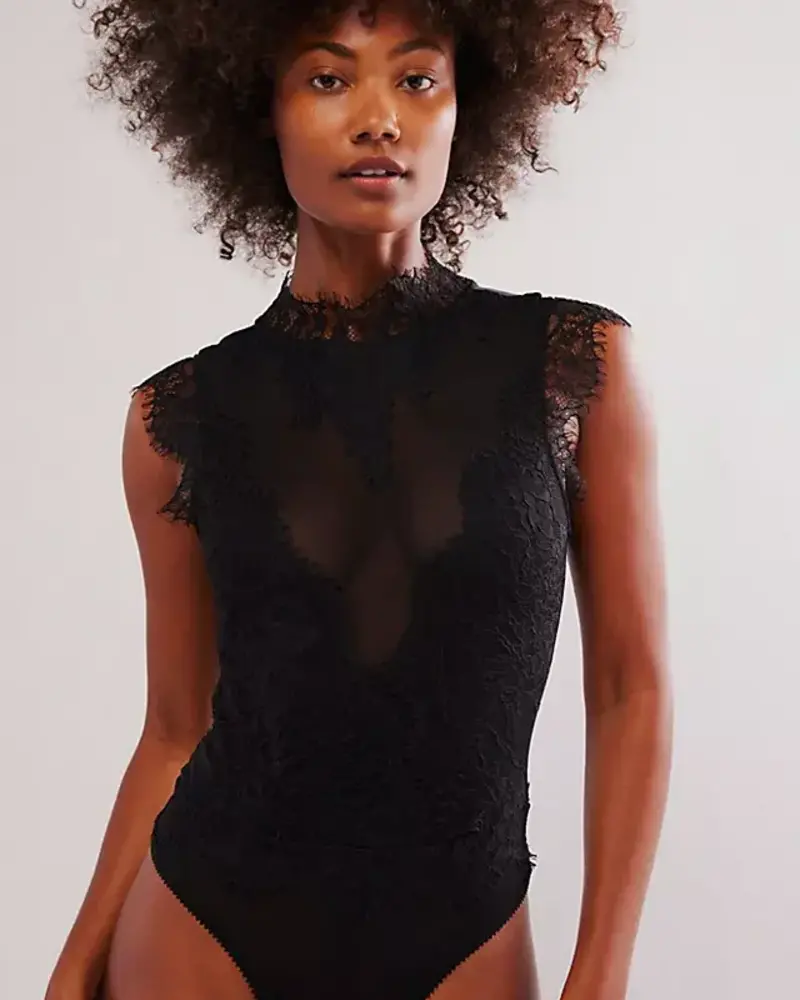 Free People Sweet Nothings Bodysuit | Black