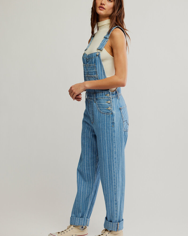 Free People Ziggy Striped Overalls | Beachcomber
