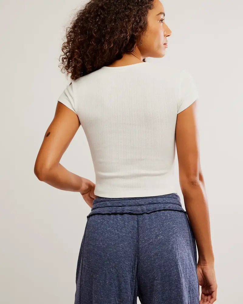 Free People Wait a Minute Baby Tee | Oatmeal